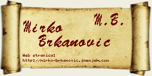 Mirko Brkanović vizit kartica